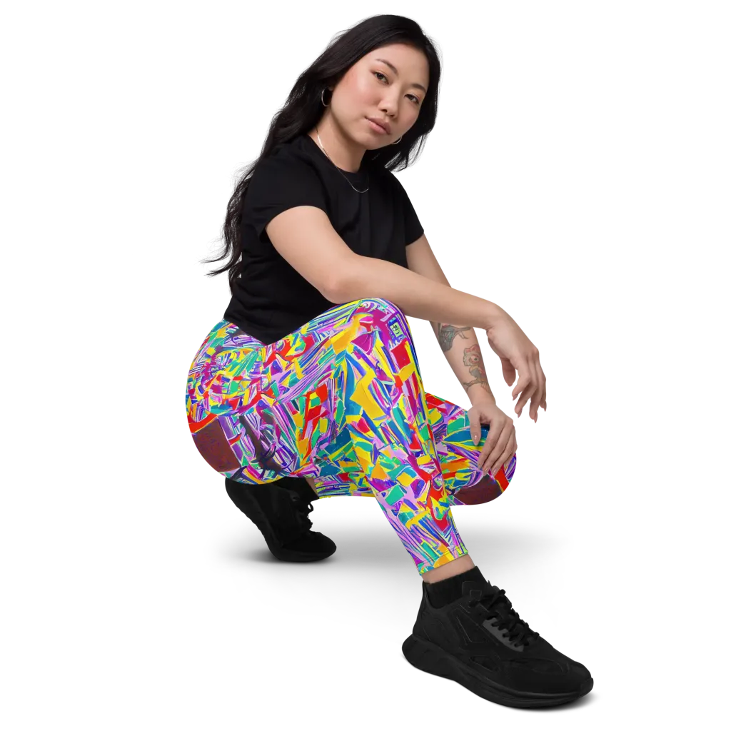 Spectrum Shuffle on Leggings with Pockets — Right Front