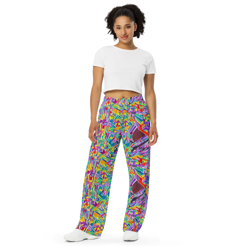 Spectrum Shuffle on Wide-Leg Pants — Front