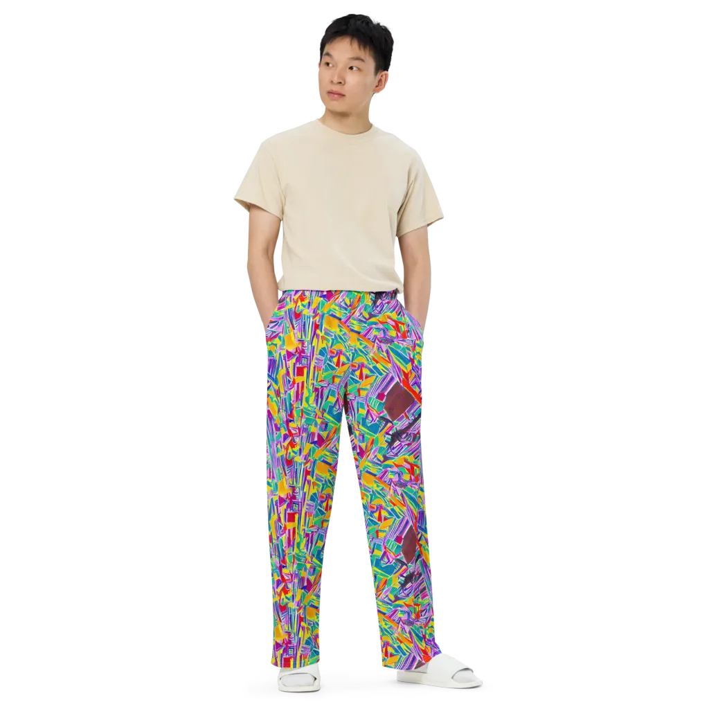 Spectrum Shuffle on Wide-Leg Pants — Front