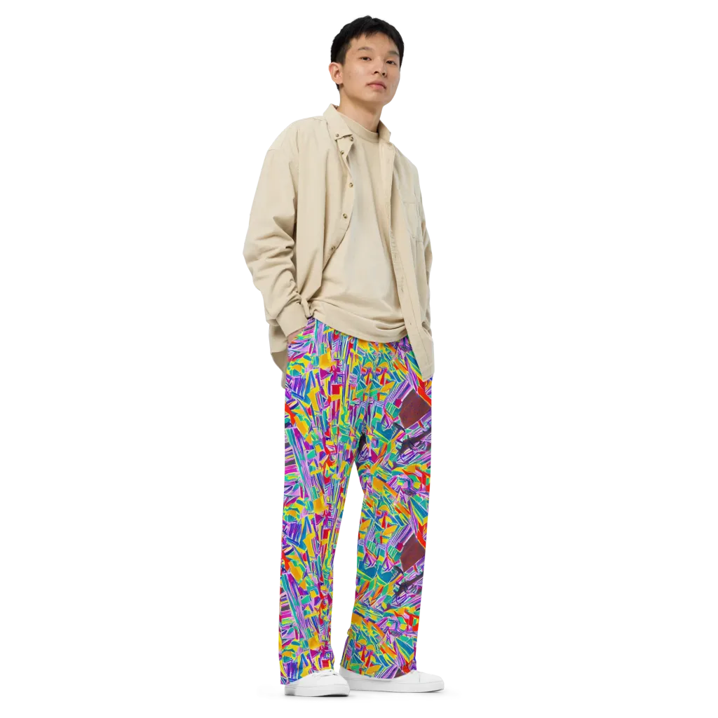 Spectrum Shuffle on Wide-Leg Pants — Right Front