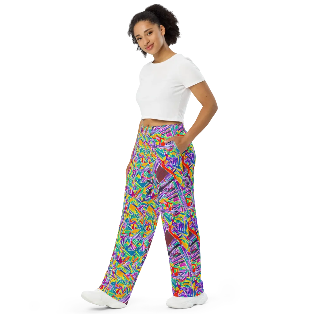Spectrum Shuffle on Wide-Leg Pants — Left Front