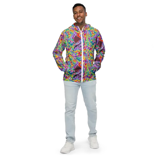 Spectrum Shuffle on a Men's Windbreaker