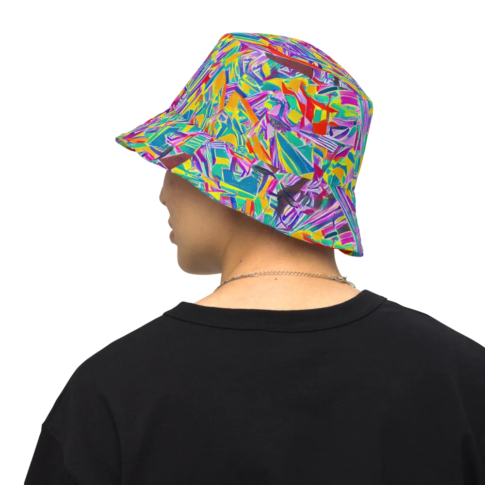 Spectrum Shuffle on Reversible Bucket Hat — Back Inside