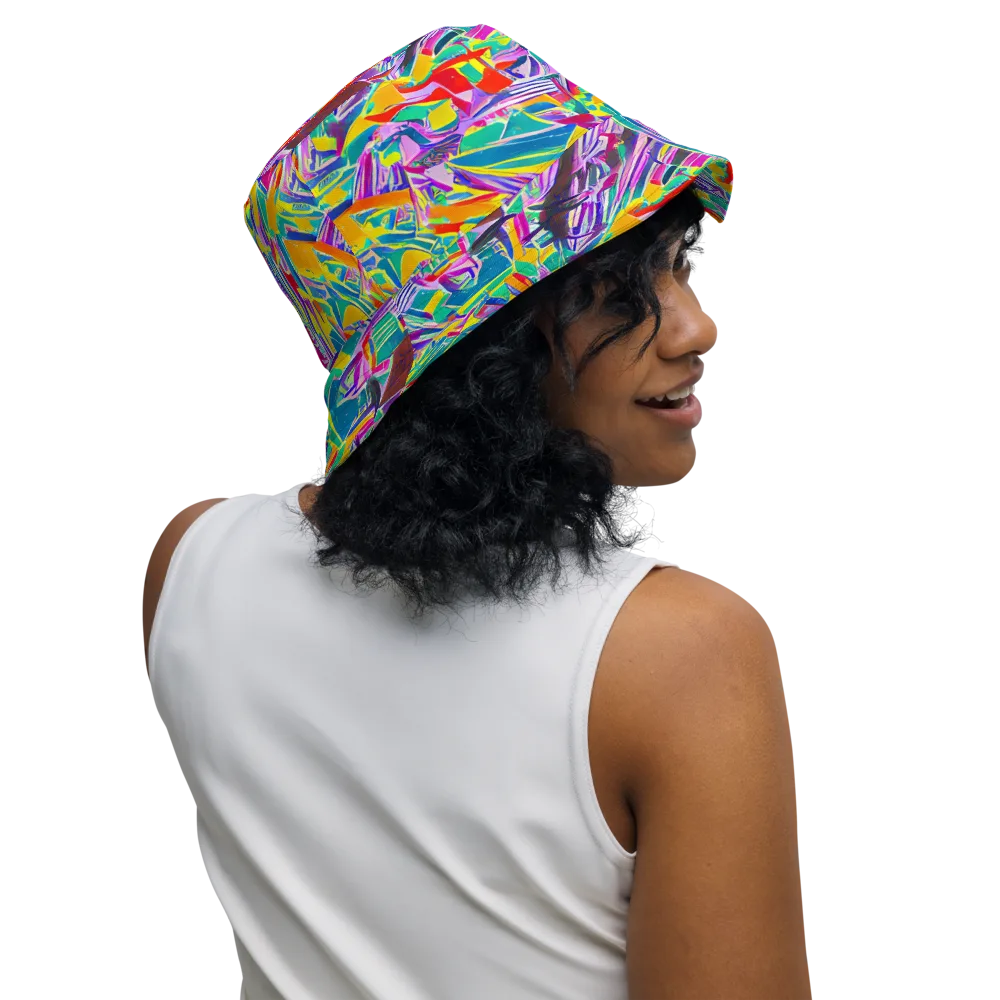 Spectrum Shuffle on Reversible Bucket Hat — Right Outside