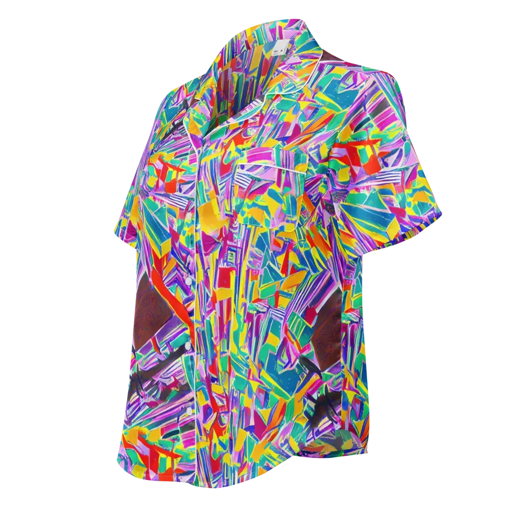 Spectrum Shuffle on Women's Short Sleeve Pajama Top — Left Front
