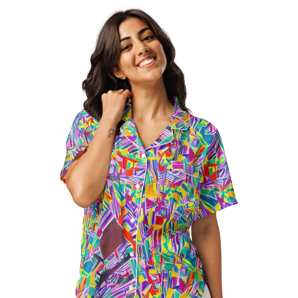 Spectrum Shuffle on Women's Short Sleeve Pajama Top — Front