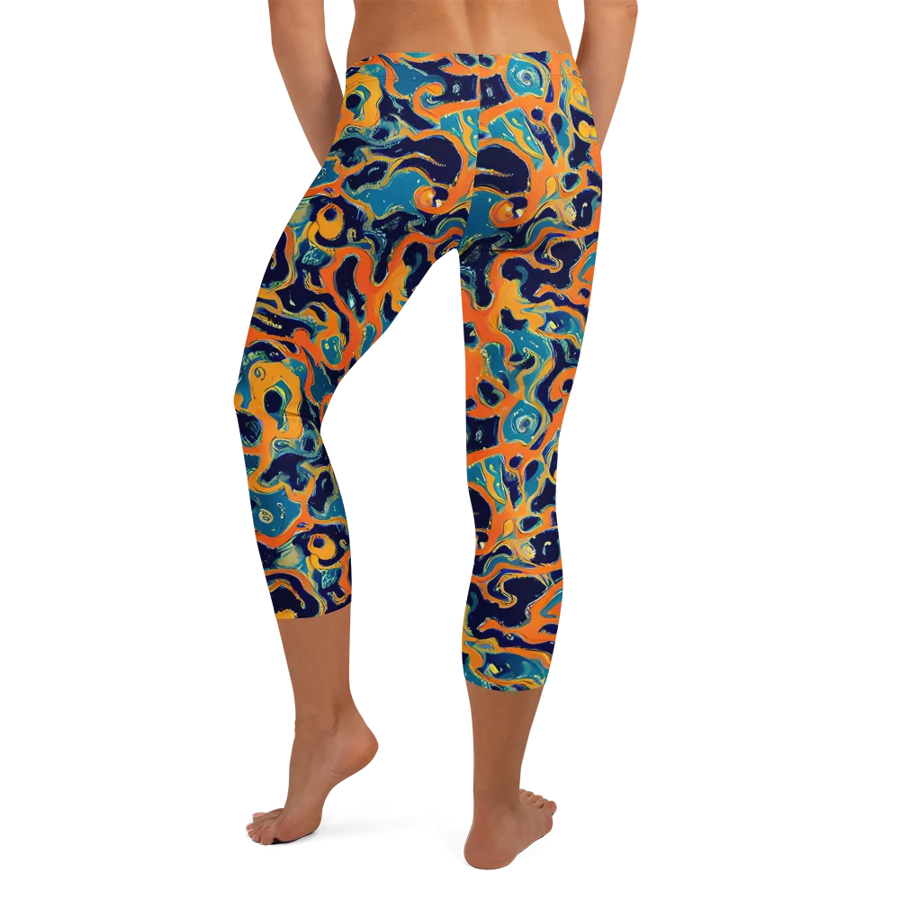 Neon Mariner on Capri Leggings — Back