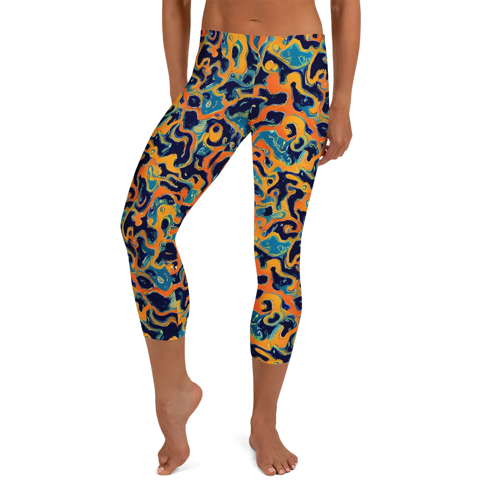 Neon Mariner on Capri Leggings — Front