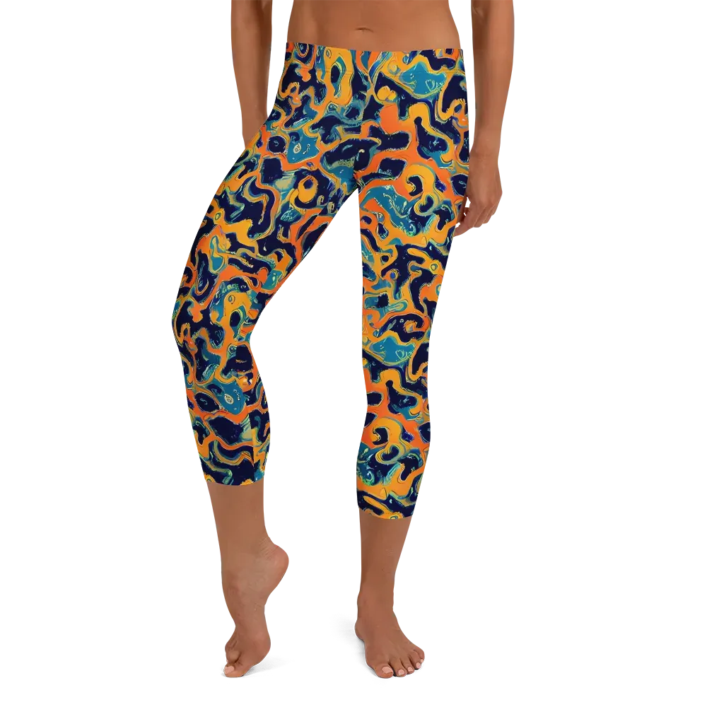 Neon Mariner on Capri Leggings — Front