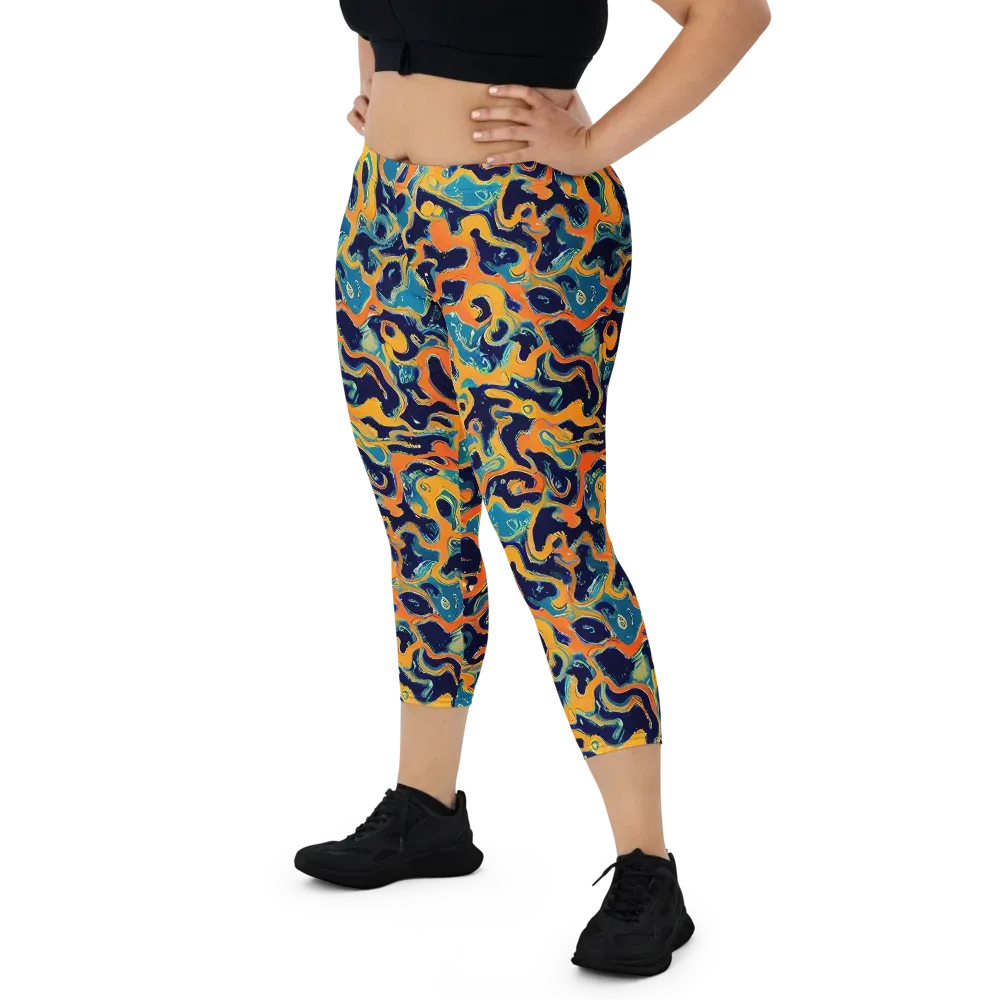Neon Mariner on Capri Leggings — Front