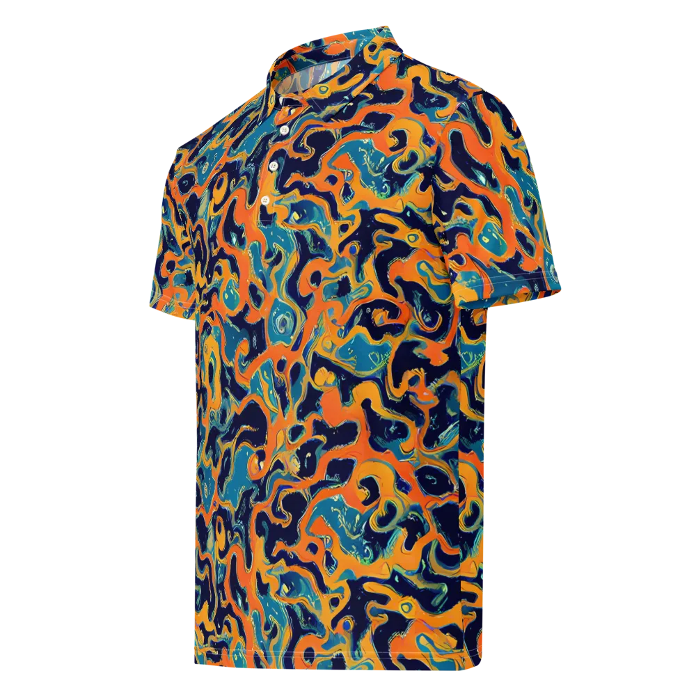 Neon Mariner on Men's Slim Fit Polo Shirt — Left Front