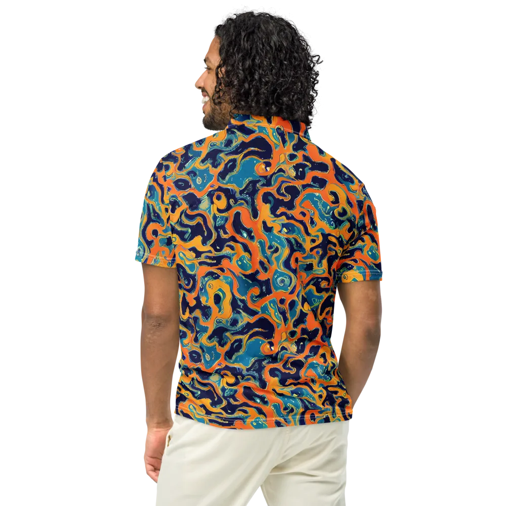 Neon Mariner on Men's Slim Fit Polo Shirt — Back