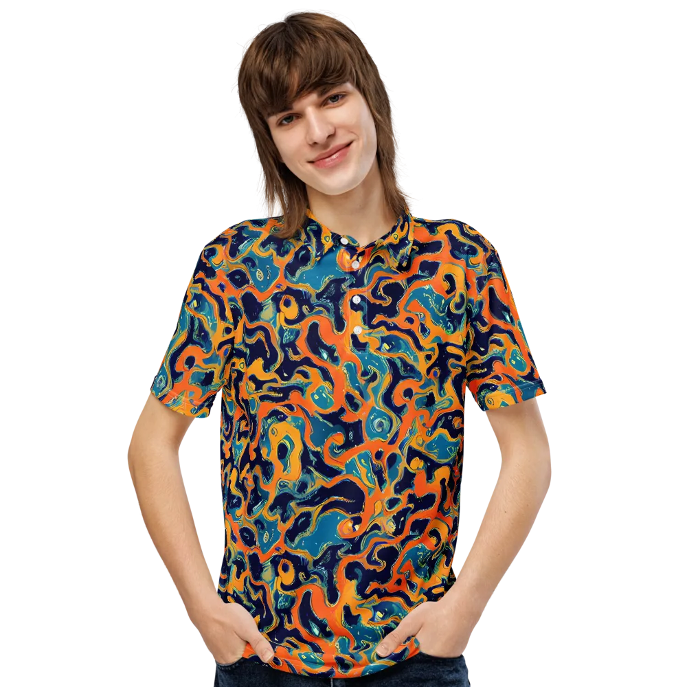 Neon Mariner on Men's Slim Fit Polo Shirt — Front