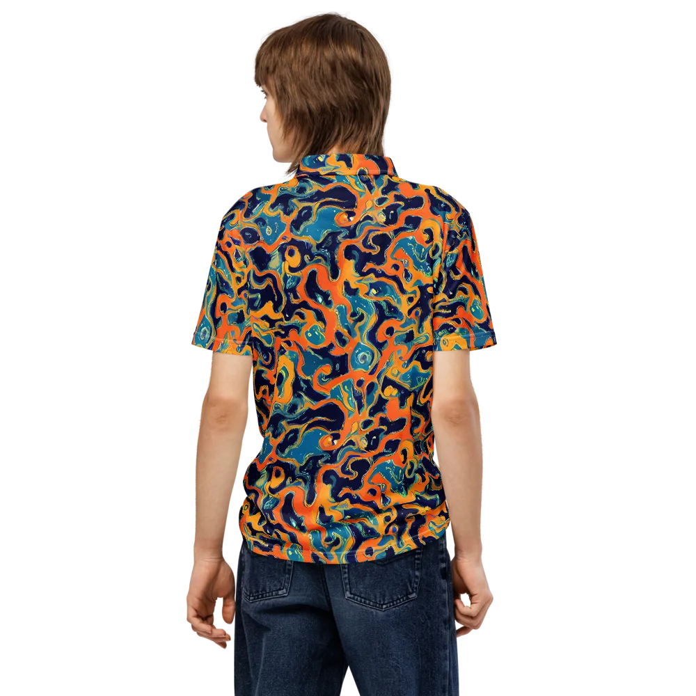 Neon Mariner on Men's Slim Fit Polo Shirt — Back