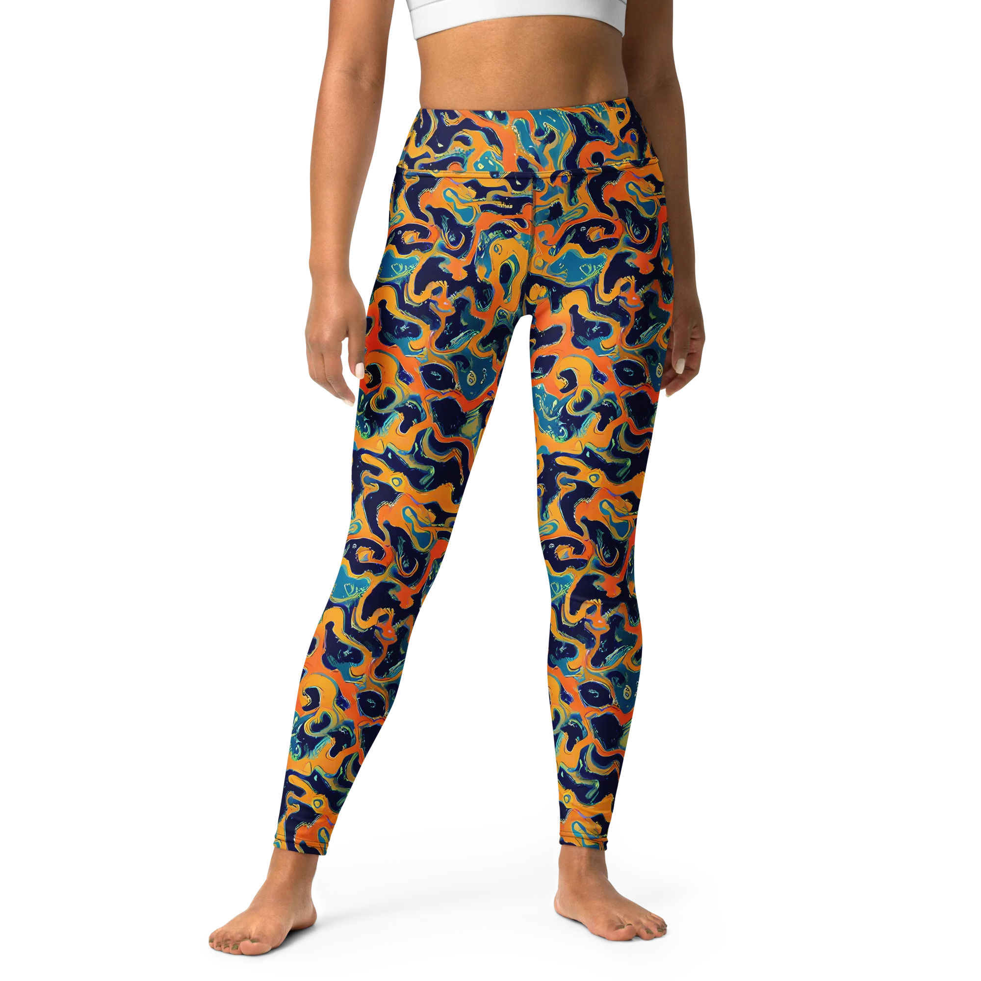 Neon Mariner on Yoga Leggings — Front