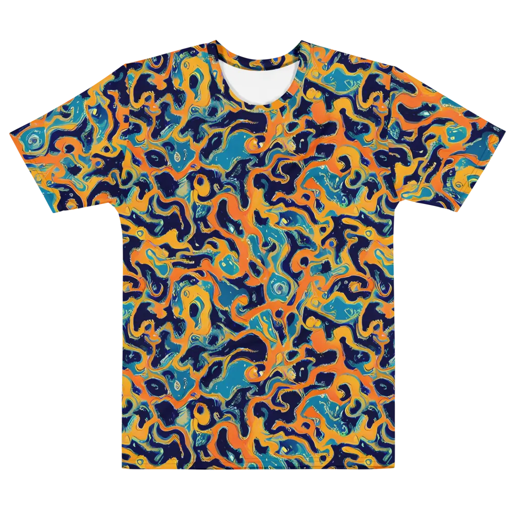 Neon Mariner on Men's Cotton Crew Neck T-Shirt — Front