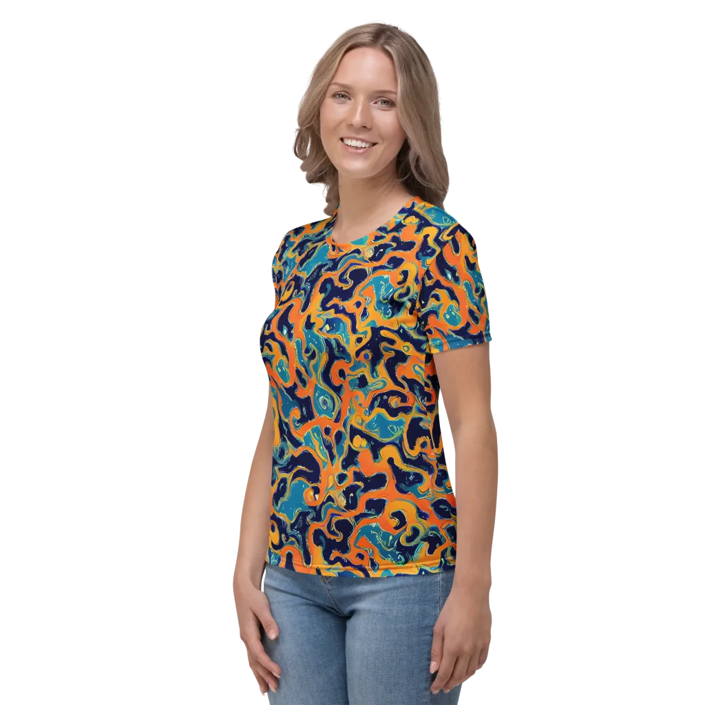Neon Mariner on Women's Crew Neck T-Shirt — Left