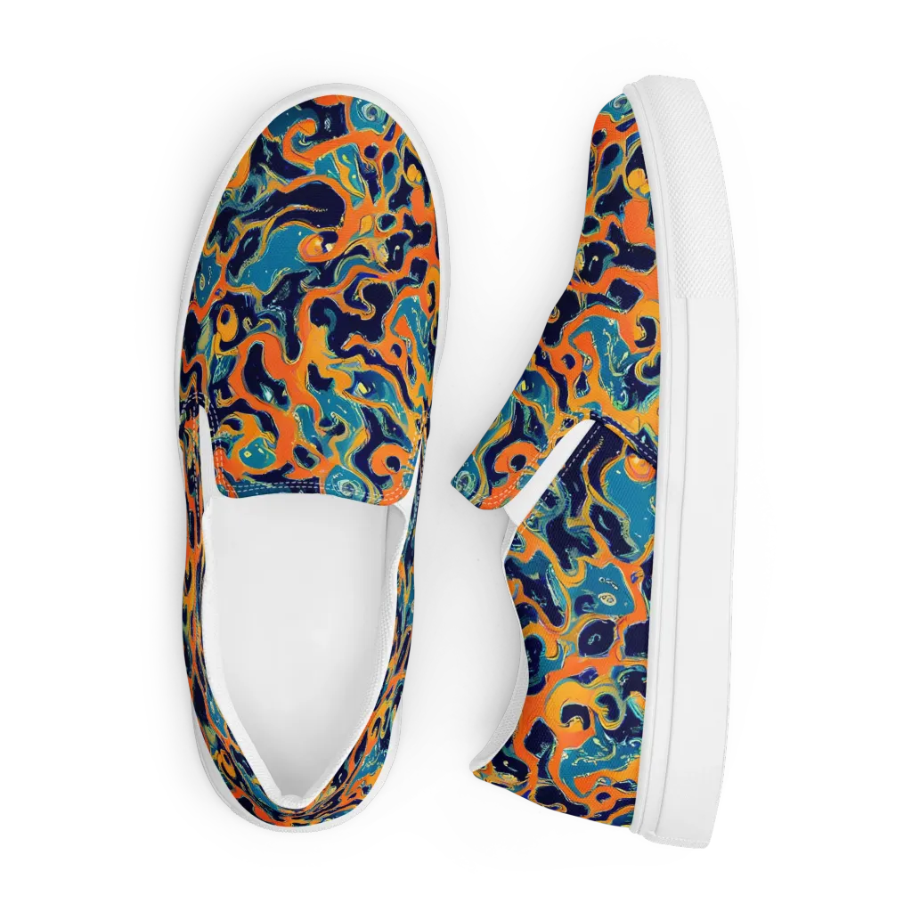 Neon Mariner on Men's Slip-On Canvas Shoes — Front