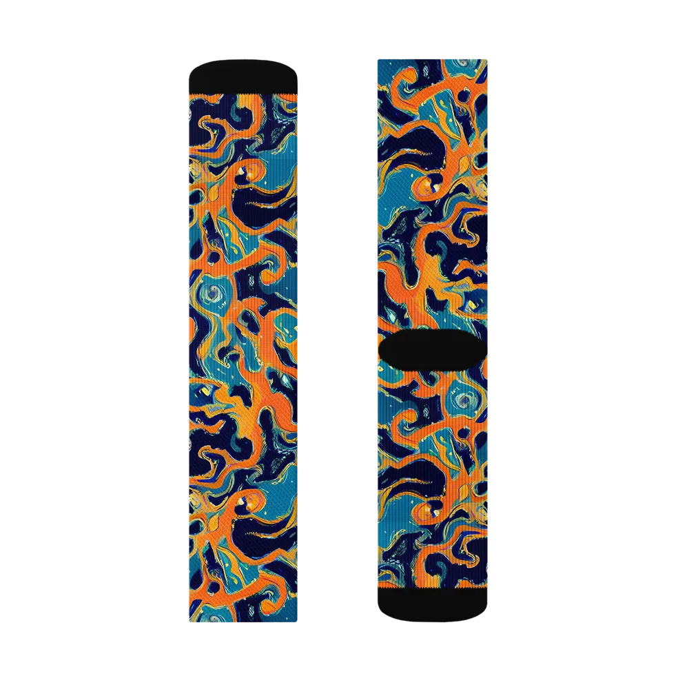 Neon Mariner on Socks — Left Sock