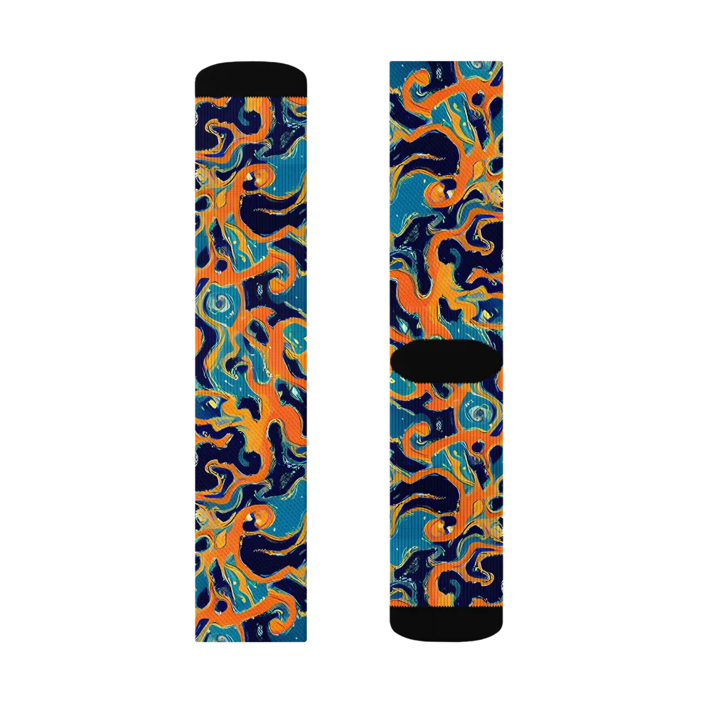 Neon Mariner on Socks — Right Sock
