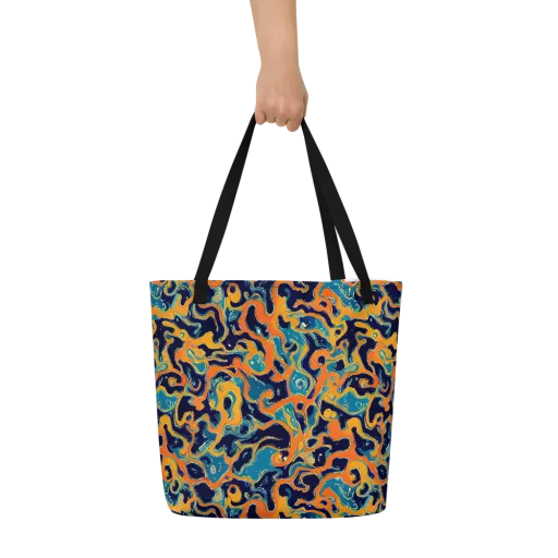 Neon Mariner on a Large Tote Bag W/ Pocket