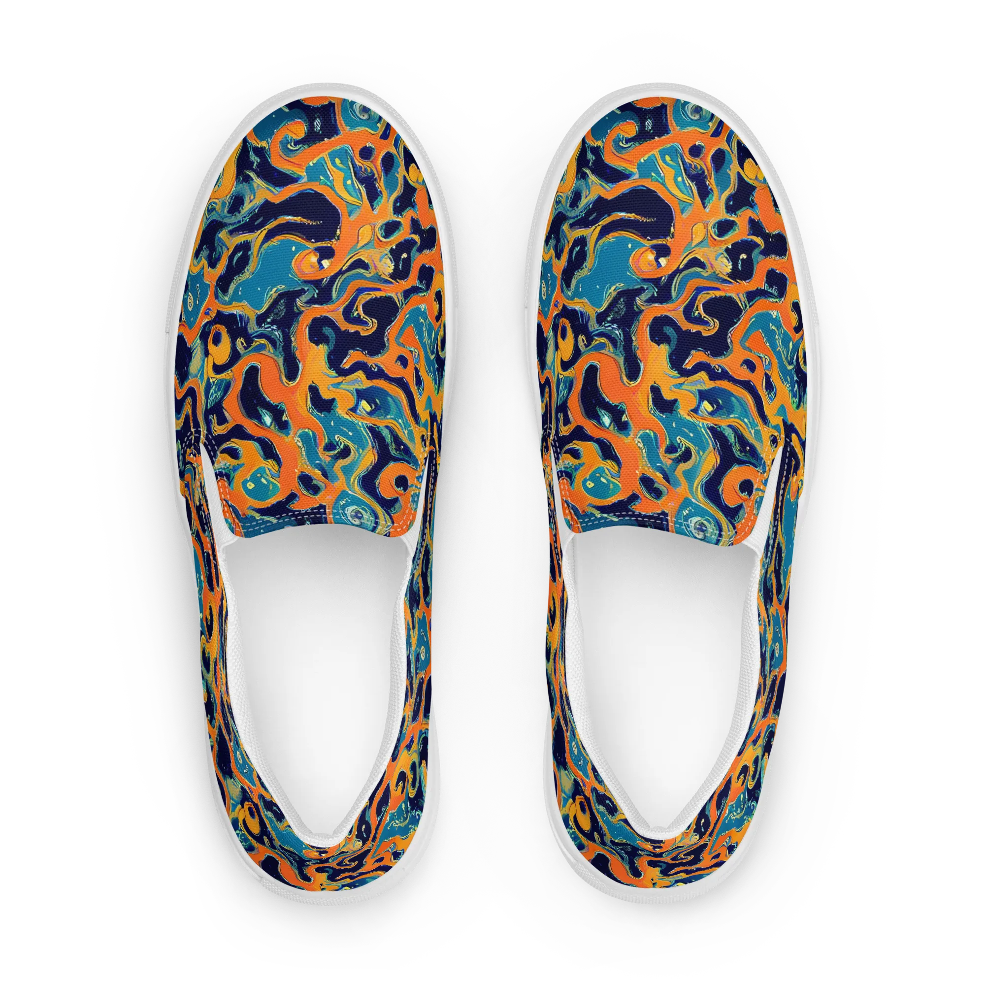 Neon Mariner on Women's Slip-On Canvas Shoes — Front