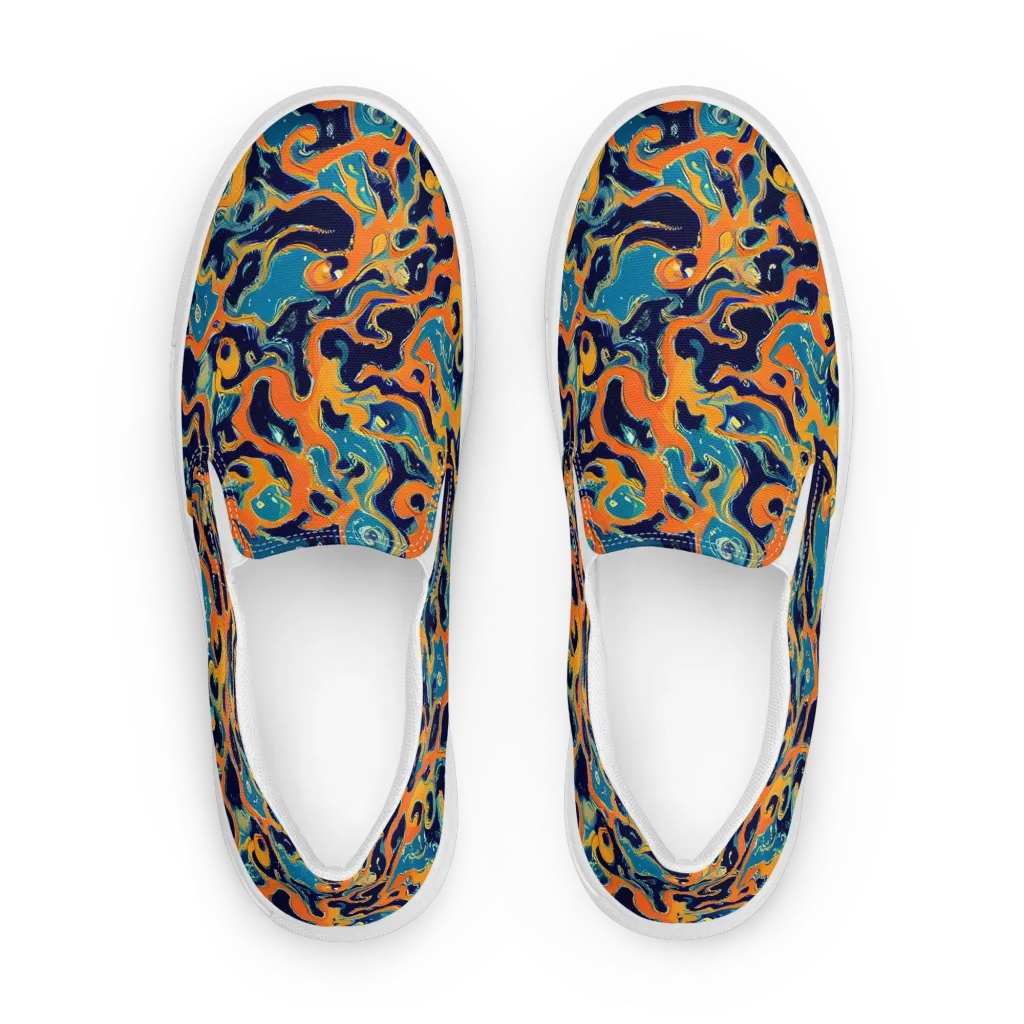Neon Mariner on Women's Slip-On Canvas Shoes — Front
