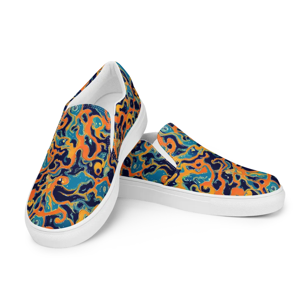 Neon Mariner on Women's Slip-On Canvas Shoes — Left Front