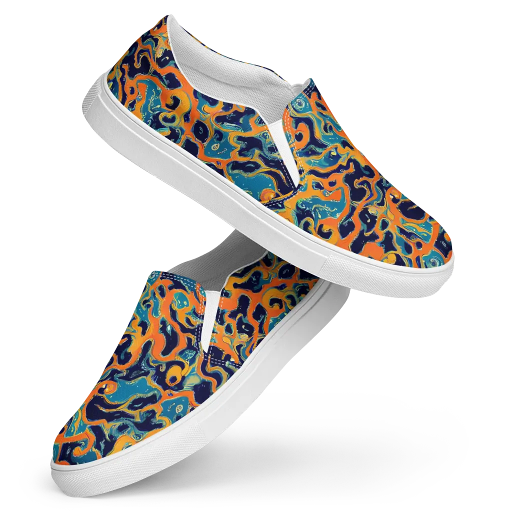Neon Mariner on Women's Slip-On Canvas Shoes — Front
