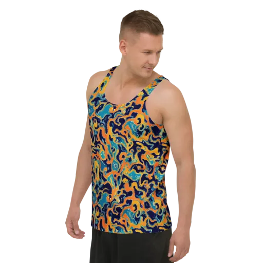 Neon Mariner on a Men's Tank Top