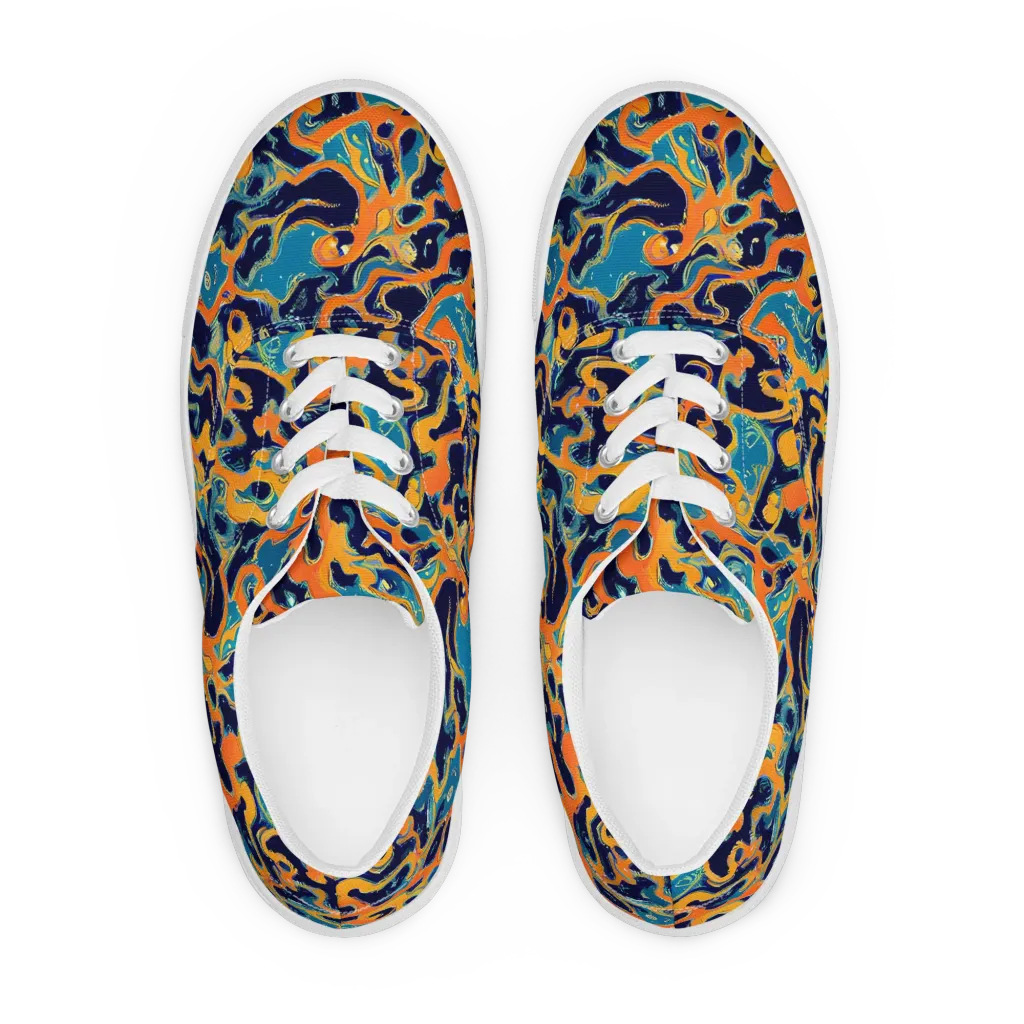 Neon Mariner on Men's Lace-Up Canvas Shoes — Front