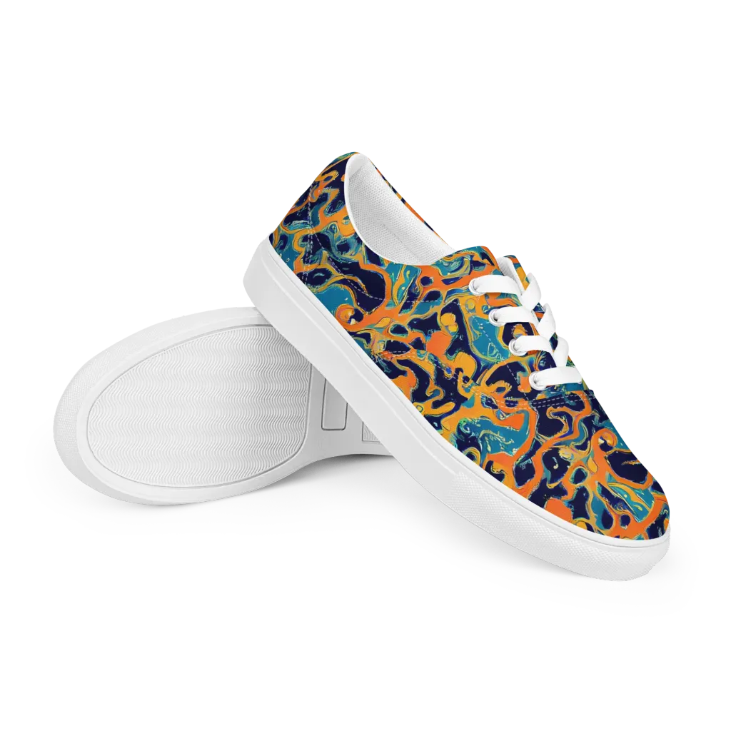 Neon Mariner on Men's Lace-Up Canvas Shoes — Right Front