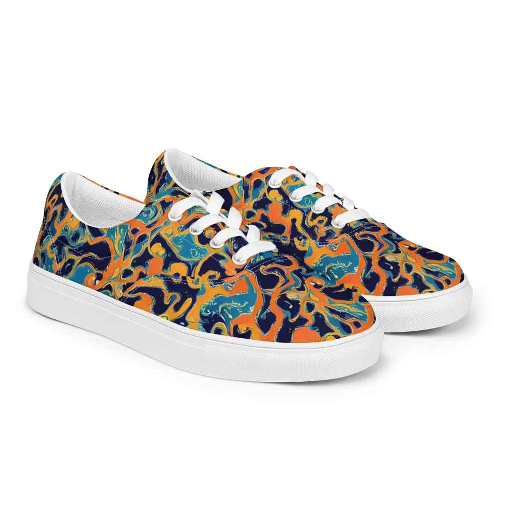 Neon Mariner on Men's Lace-Up Canvas Shoes — Right Front