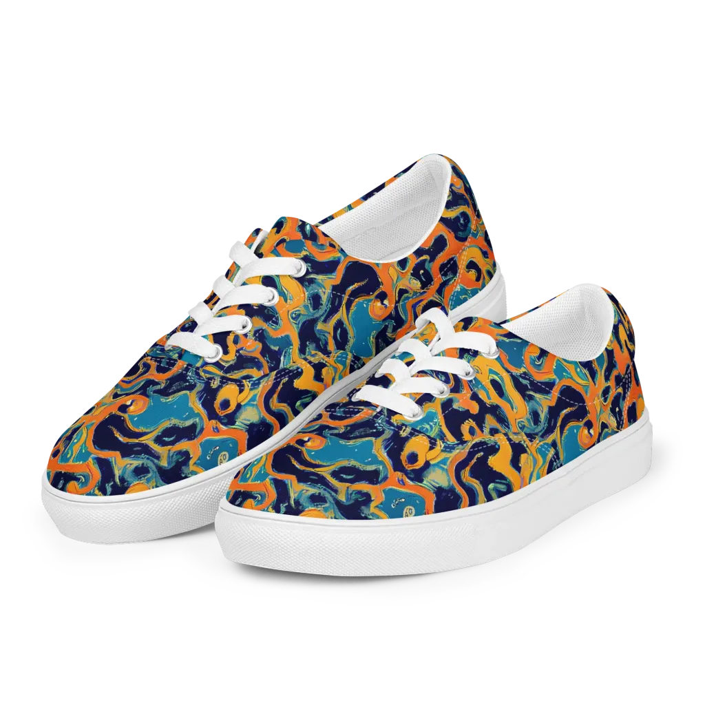 Neon Mariner on Men's Lace-Up Canvas Shoes — Left Front