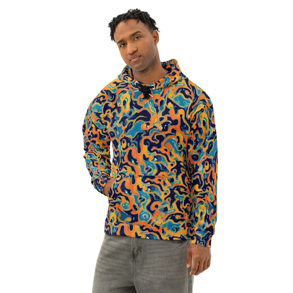 Neon Mariner on Cotton Hoodie — Left Front