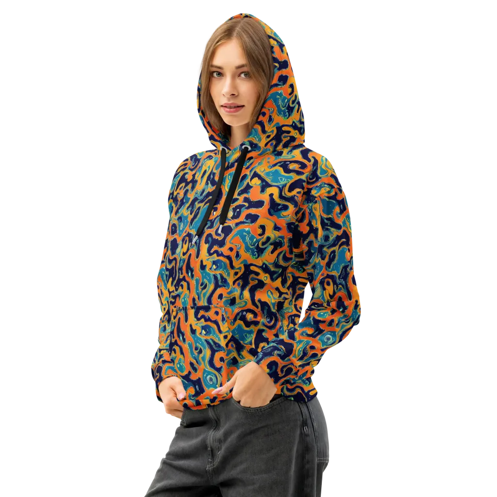 Neon Mariner on Cotton Hoodie — Left Front