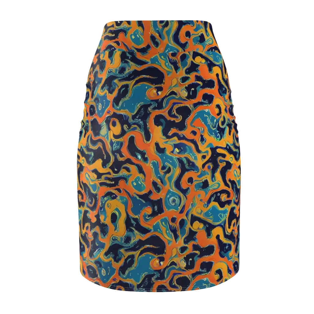 Neon Mariner on Pencil Skirt — Back