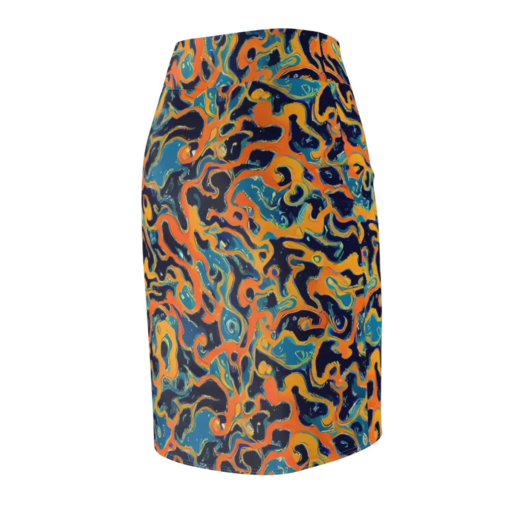 Neon Mariner on Pencil Skirt — Back Side