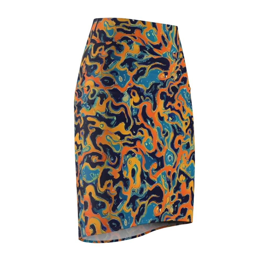 Neon Mariner on Pencil Skirt — Front Side