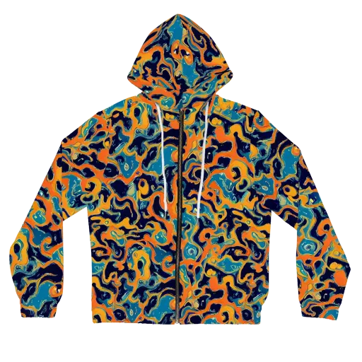 Neon Mariner on a Women's Full-Zip Hoodie
