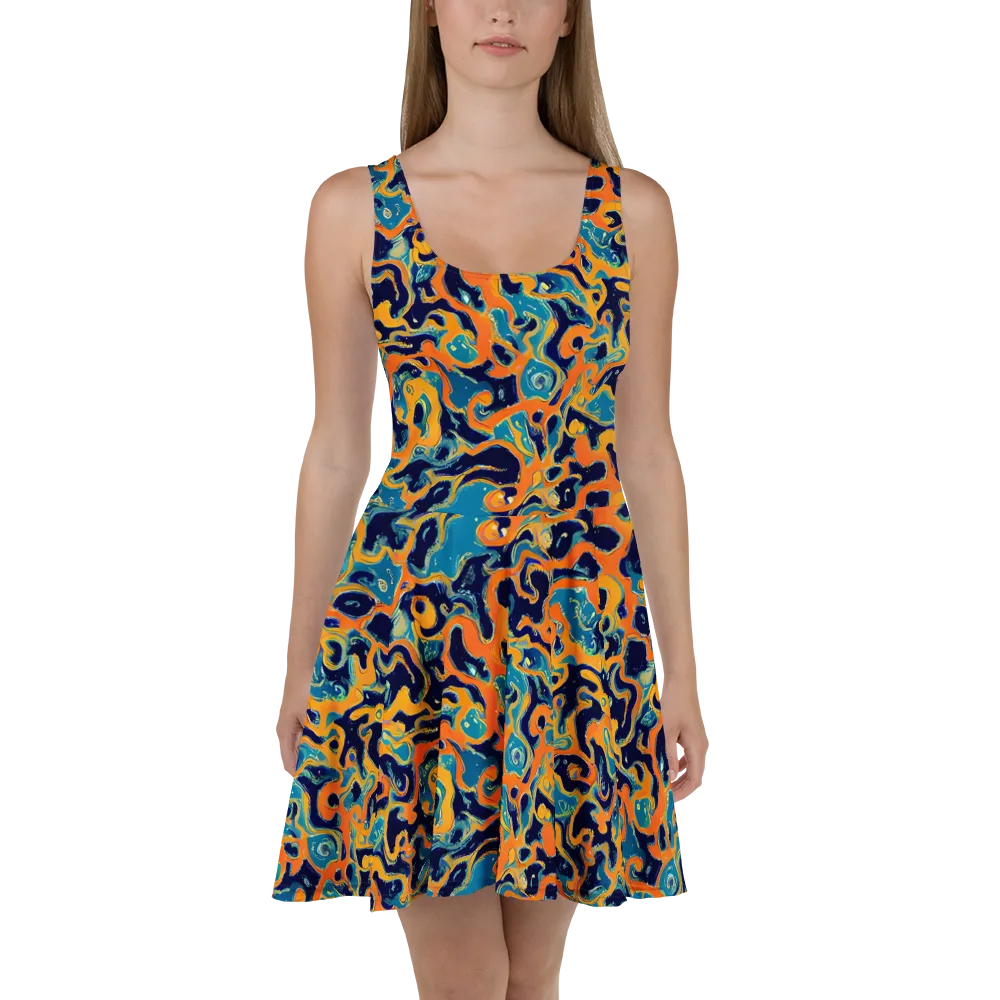 Neon Mariner on Skater Dress — Front