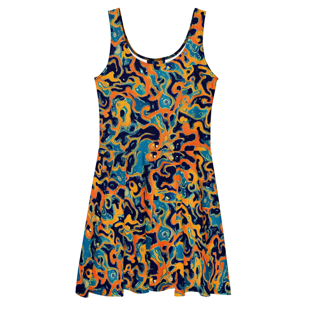 Neon Mariner on Skater Dress — Front