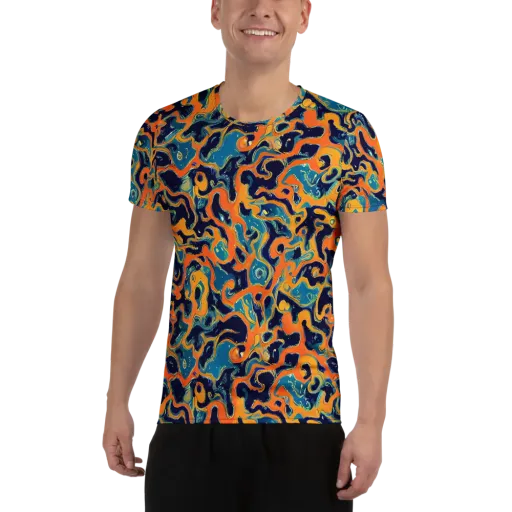 Neon Mariner on a Men's Athletic T-Shirt