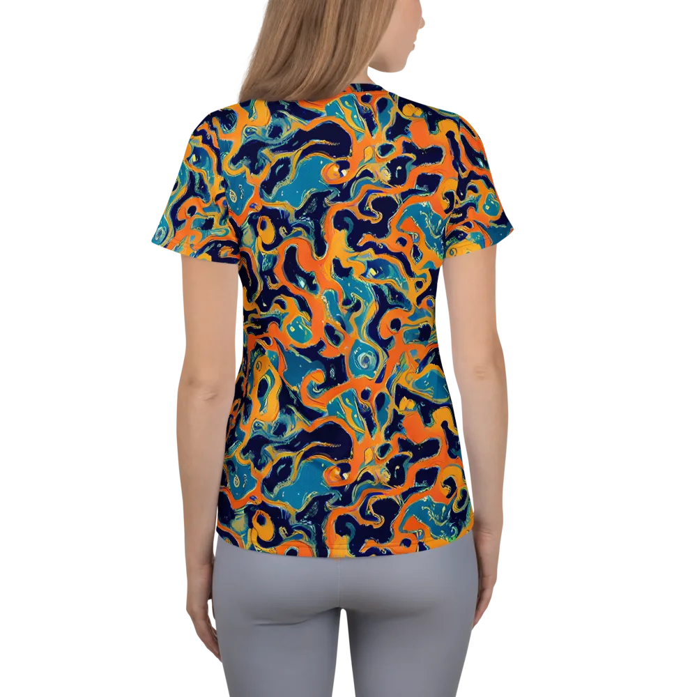 Neon Mariner on Women's Athletic T-Shirt — Back