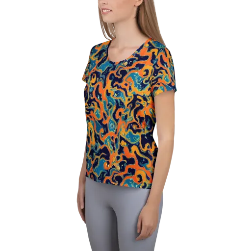 Neon Mariner on a Women's Athletic T-Shirt