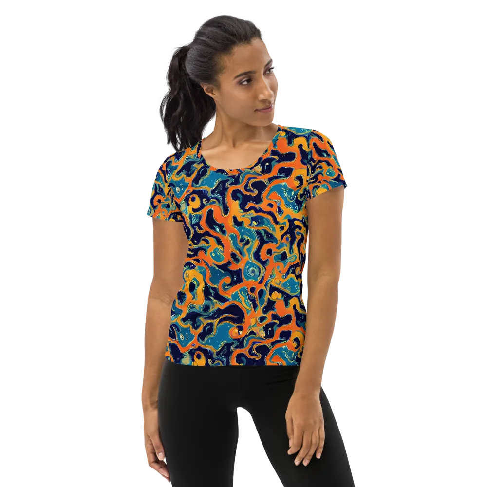 Neon Mariner on Women's Athletic T-Shirt — Front