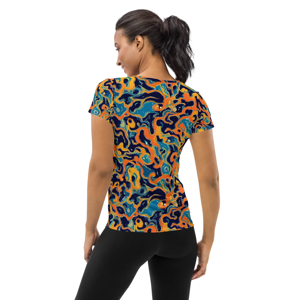 Neon Mariner on Women's Athletic T-Shirt — Back