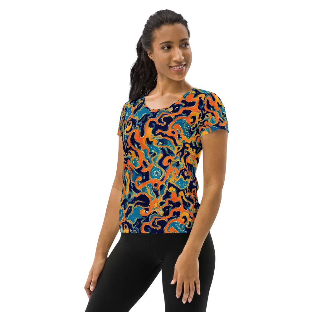 Neon Mariner on Women's Athletic T-Shirt — Left