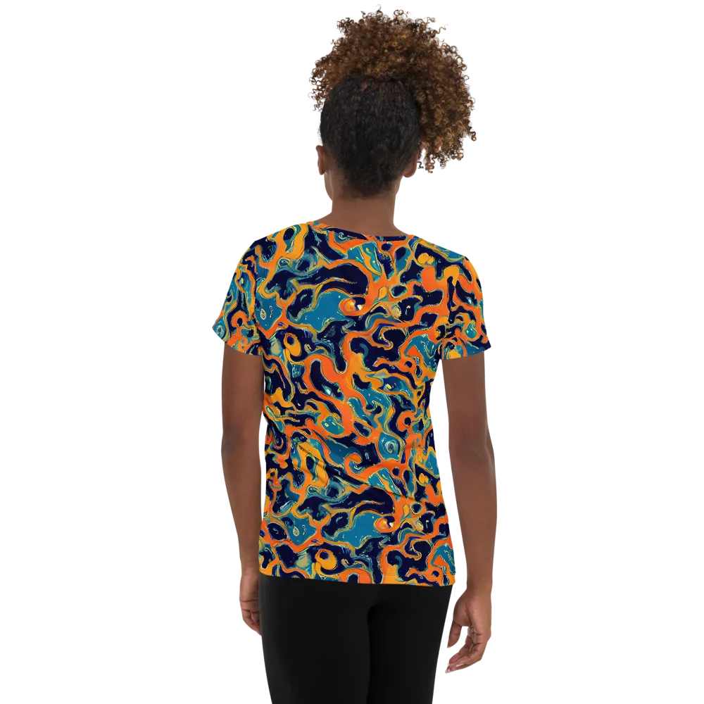 Neon Mariner on Women's Athletic T-Shirt — Back