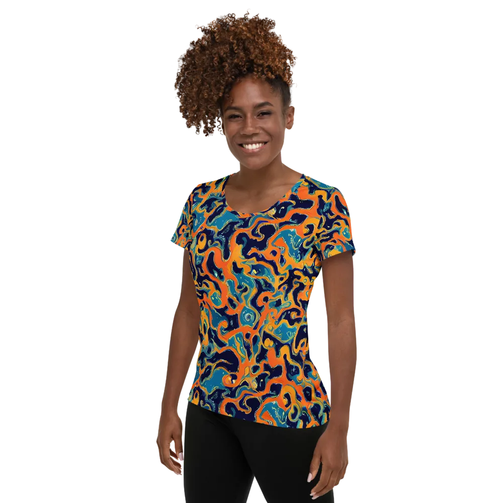 Neon Mariner on Women's Athletic T-Shirt — Left